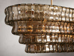 Ghiaccio Layered Glass Oval Chandelier