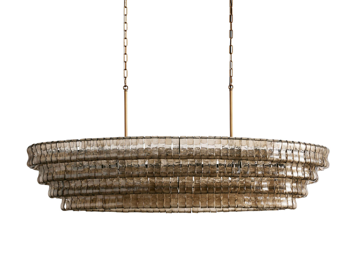 Ghiaccio Layered Glass Oval Chandelier