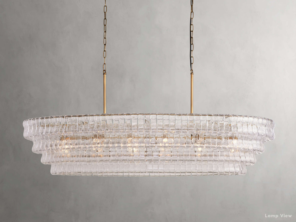 Ghiaccio Layered Glass Oval Chandelier