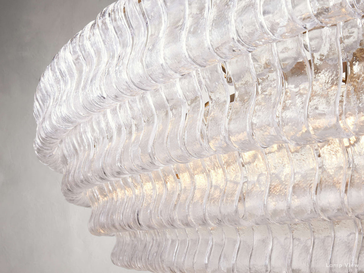 Ghiaccio Layered Glass Oval Chandelier