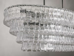 Ghiaccio Layered Glass Oval Chandelier