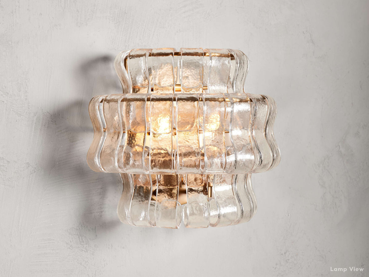 Ghiaccio Hooked Glass Wall Sconces