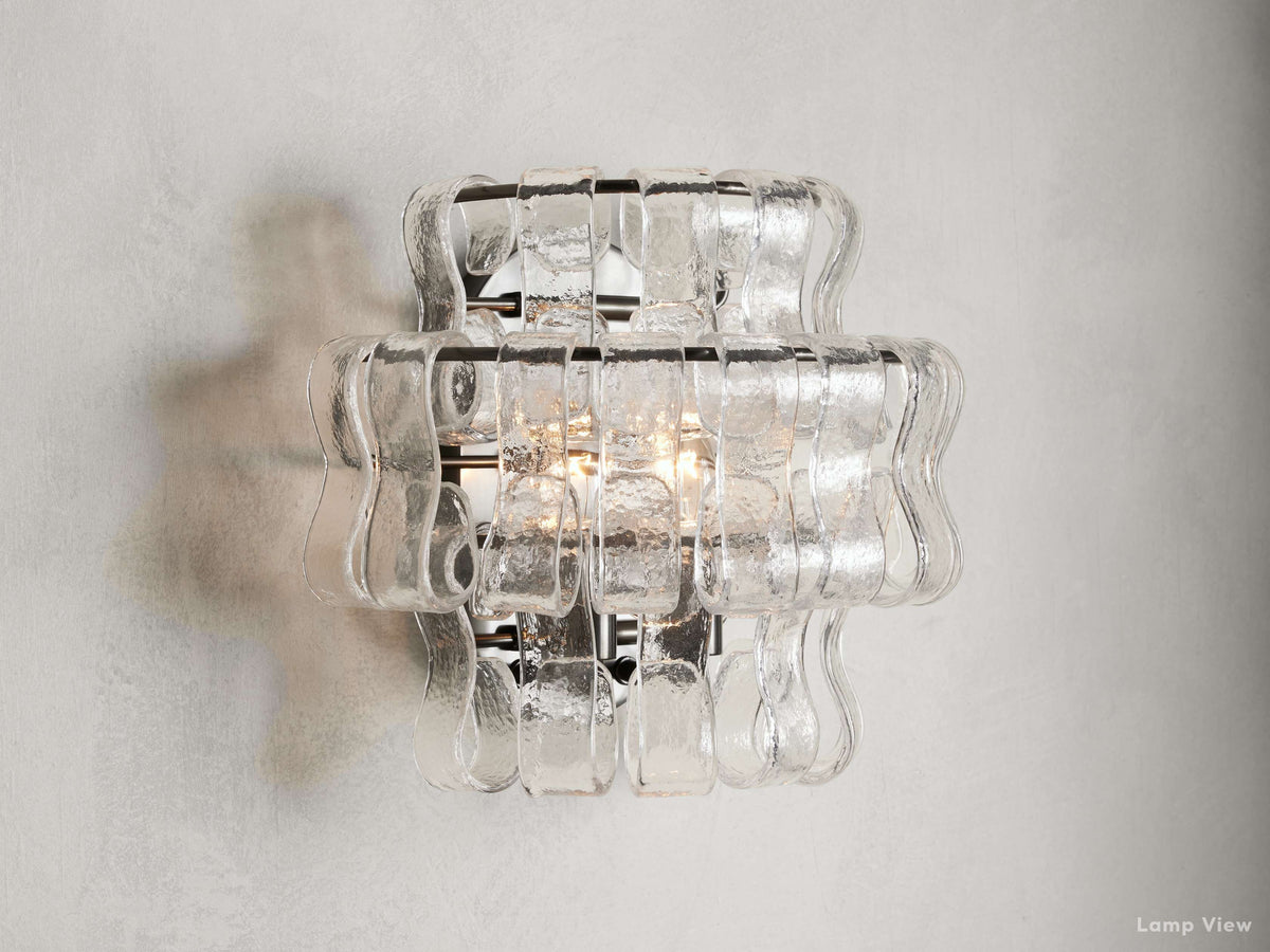 Ghiaccio Hooked Glass Wall Sconces