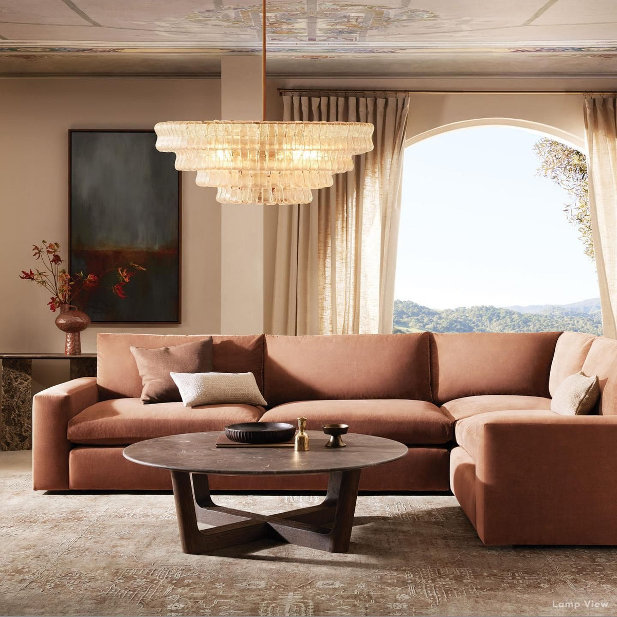 Ghiaccio Artisanal Glass Round Chandelier