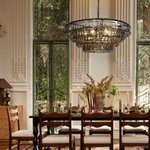 Ghiaccio Layered Glass Round Chandelier