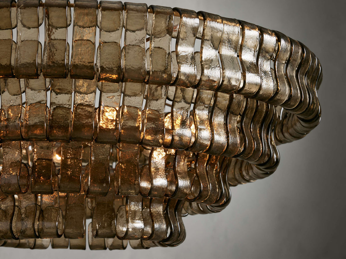 Ghiaccio Layered Glass Round Chandelier