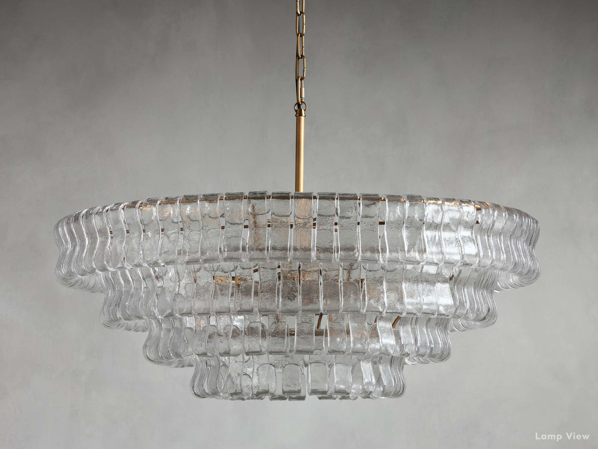 Ghiaccio Layered Glass Round Chandelier