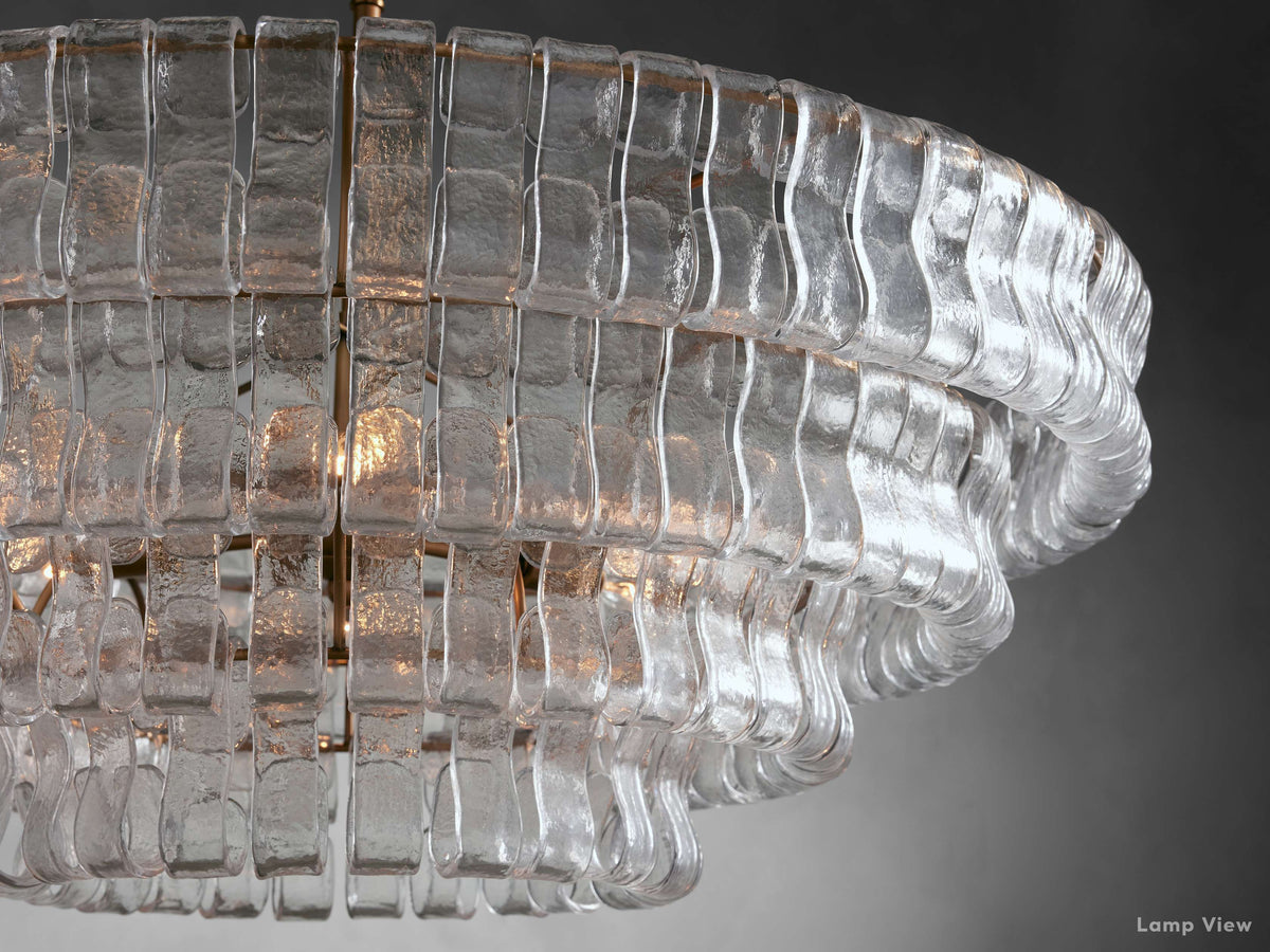 Ghiaccio Layered Glass Round Chandelier
