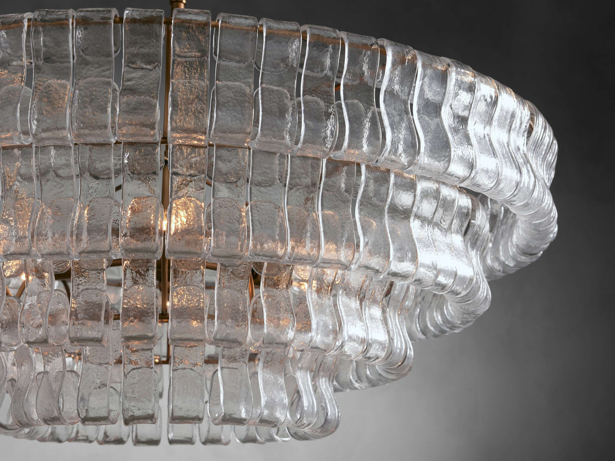 Ghiaccio Layered Glass Round Chandelier