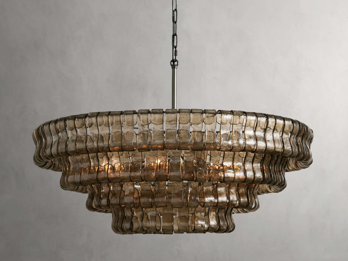 Ghiaccio Layered Glass Round Chandelier