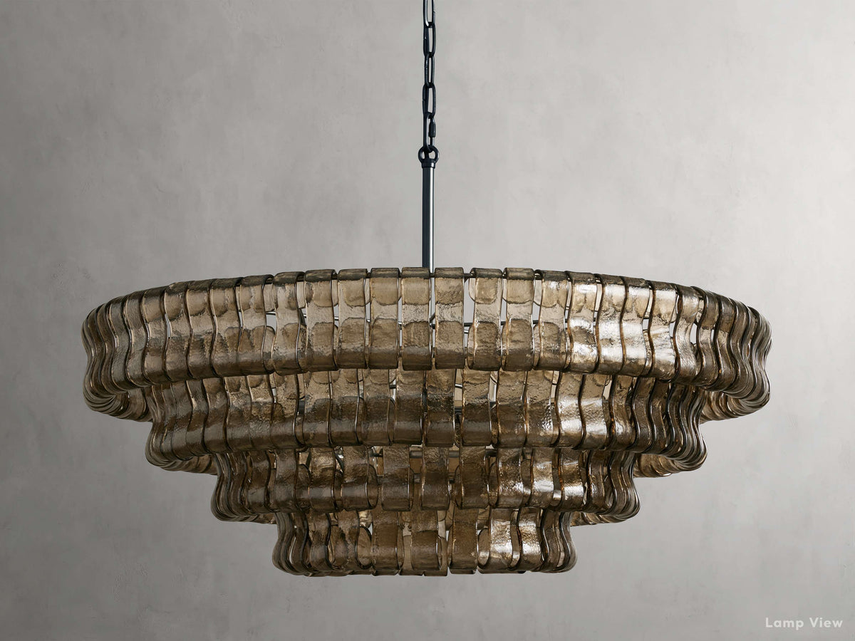 Ghiaccio Layered Glass Round Chandelier