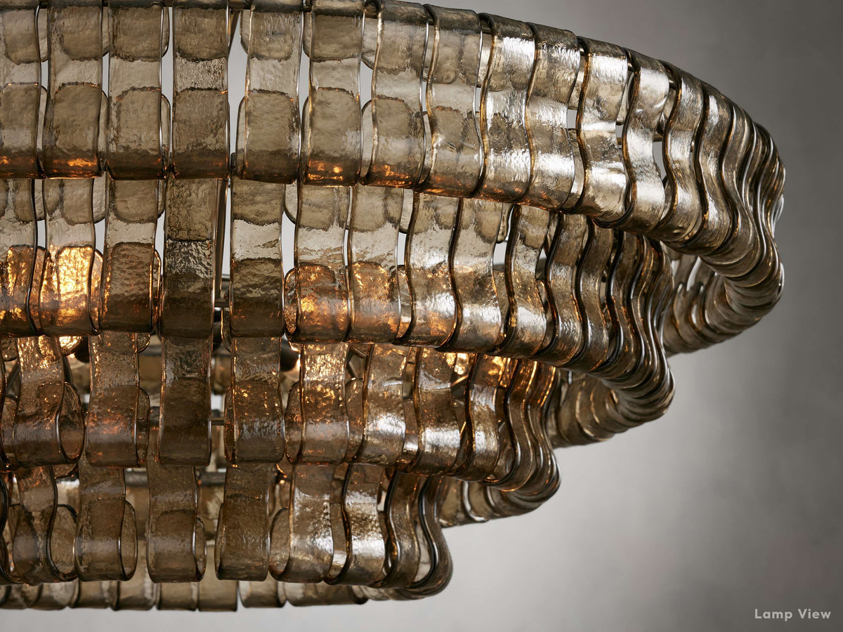 Ghiaccio Layered Glass Round Chandelier