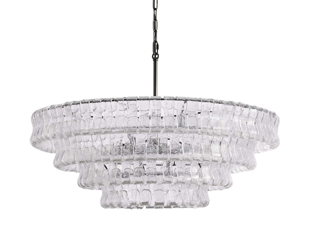 Ghiaccio Layered Glass Round Chandelier