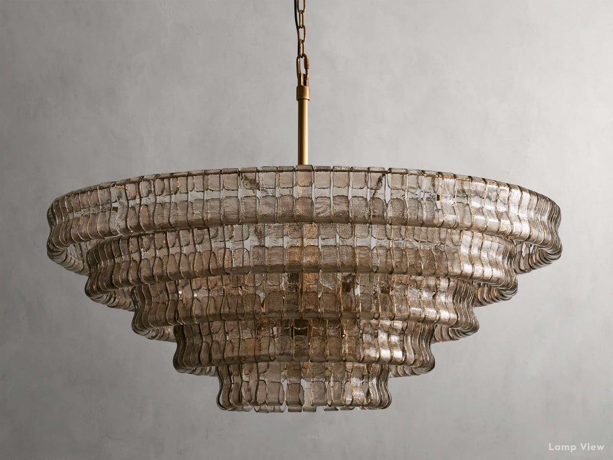 Ghiaccio Layered Glass Round Chandelier