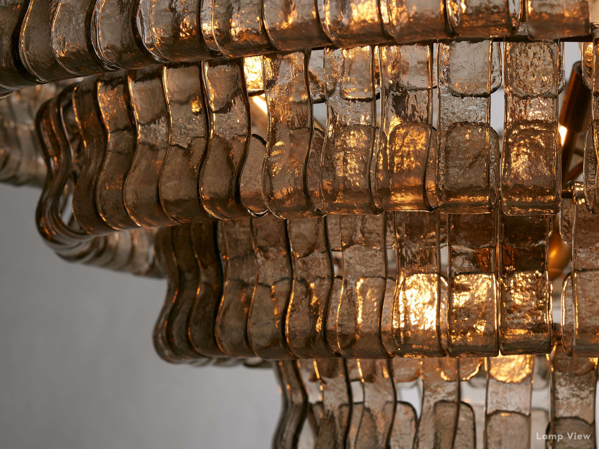 Ghiaccio Layered Glass Round Chandelier