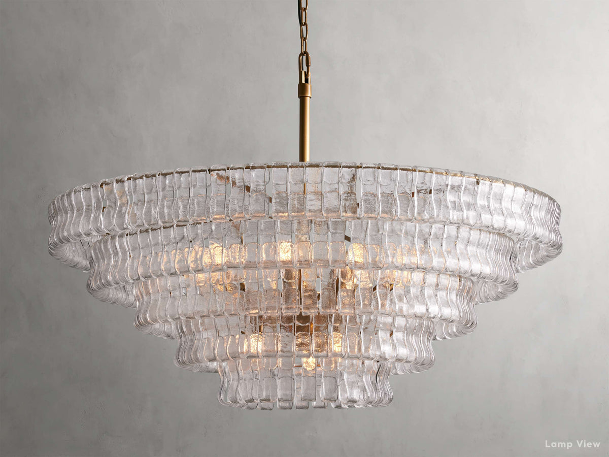 Ghiaccio Layered Glass Round Chandelier