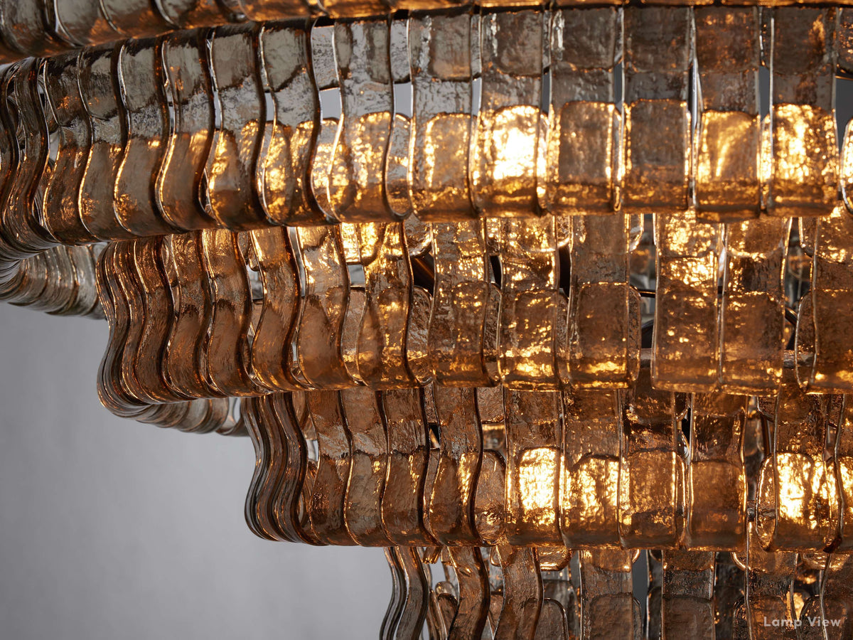Ghiaccio Layered Glass Round Chandelier