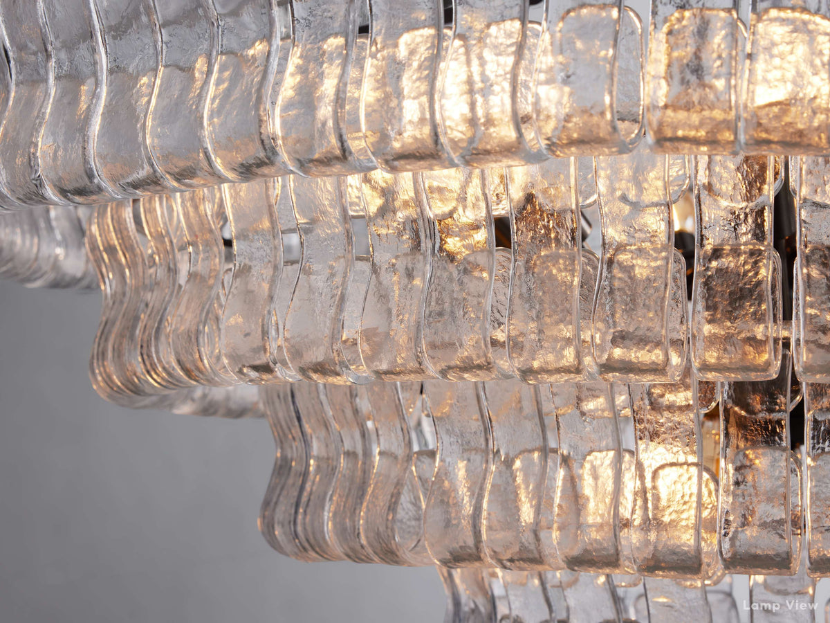 Ghiaccio Layered Glass Round Chandelier