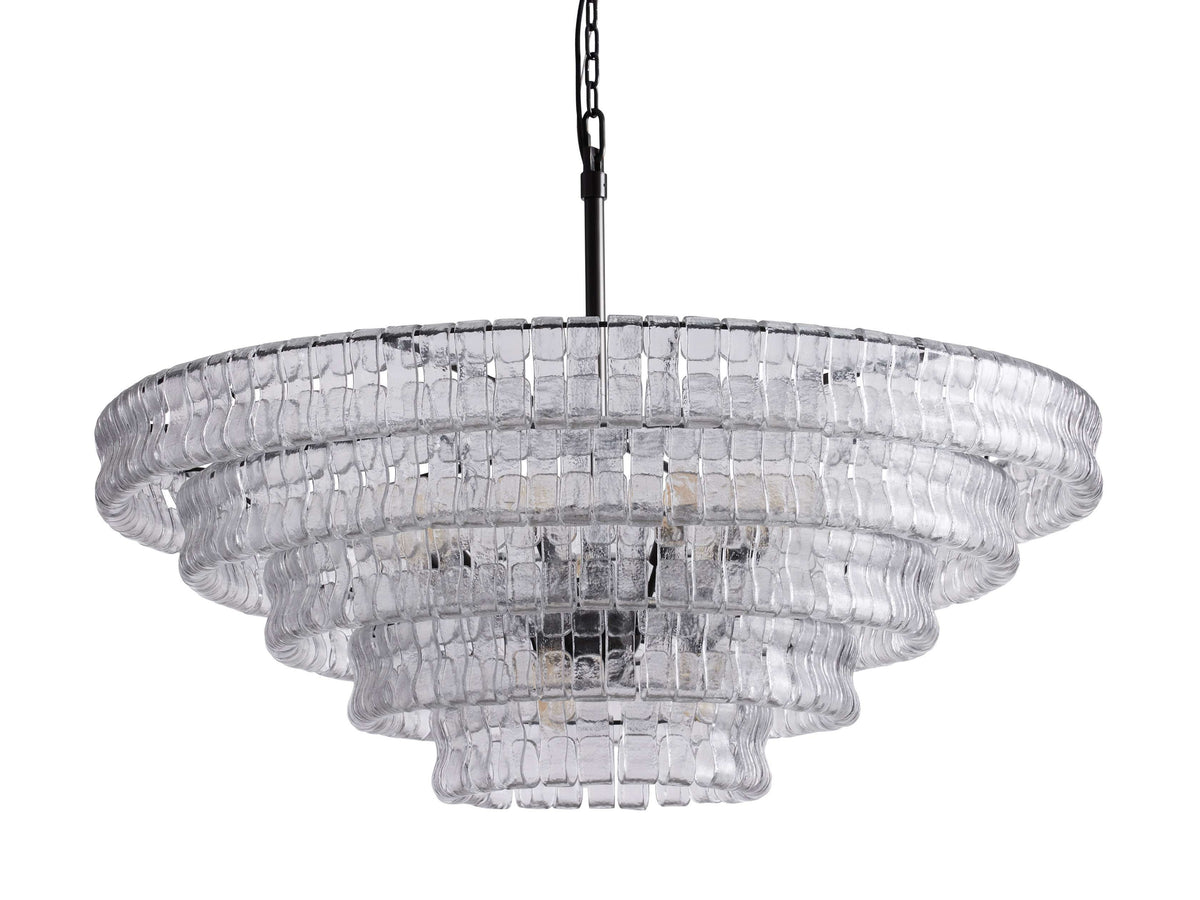 Ghiaccio Layered Glass Round Chandelier