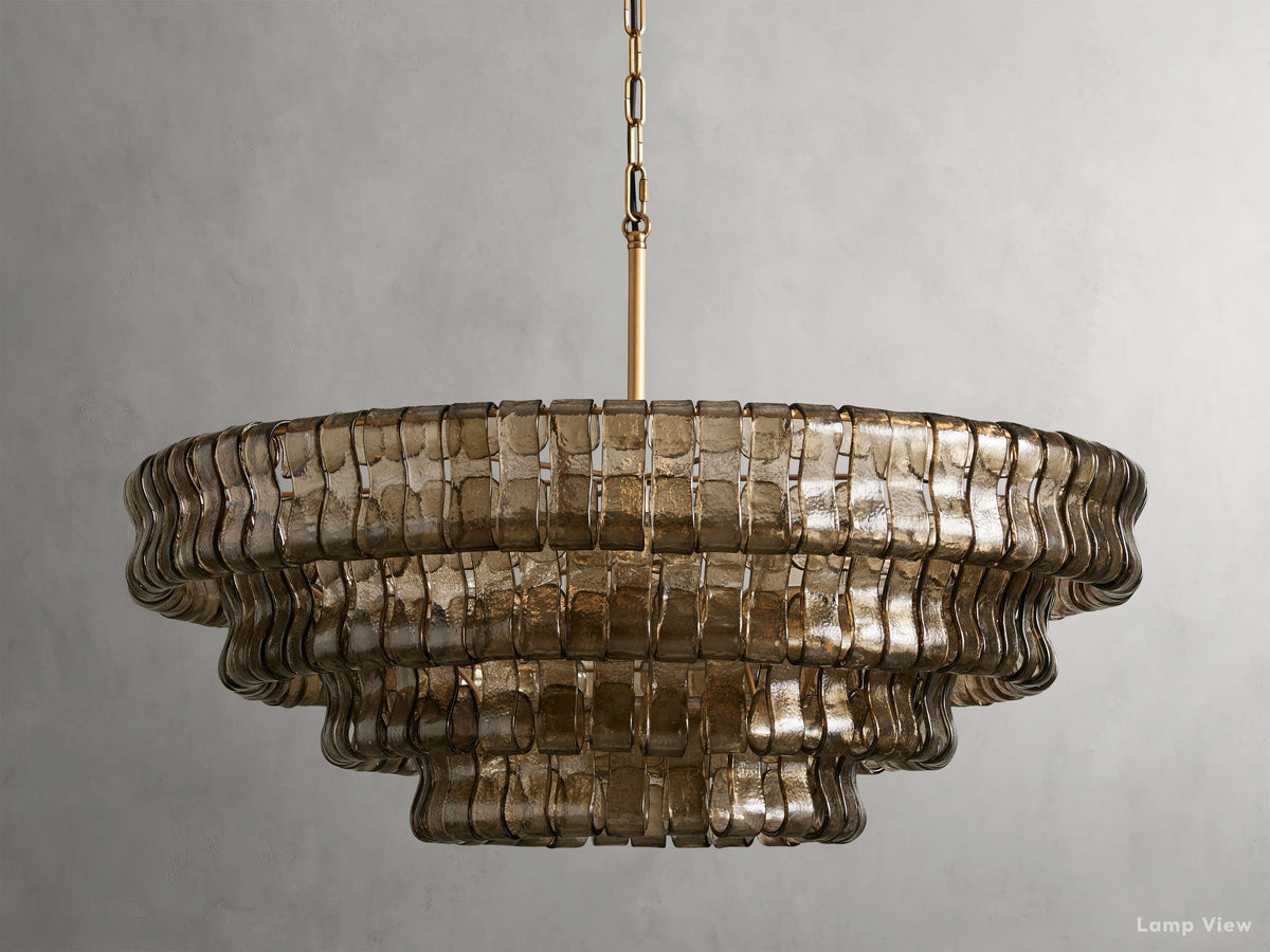 Ghiaccio Artisanal Glass Round Chandelier