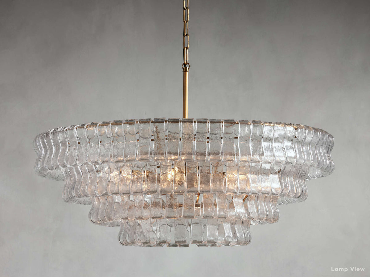 Ghiaccio Artisanal Glass Round Chandelier