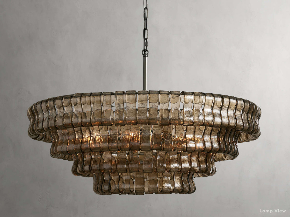 Ghiaccio Artisanal Glass Round Chandelier