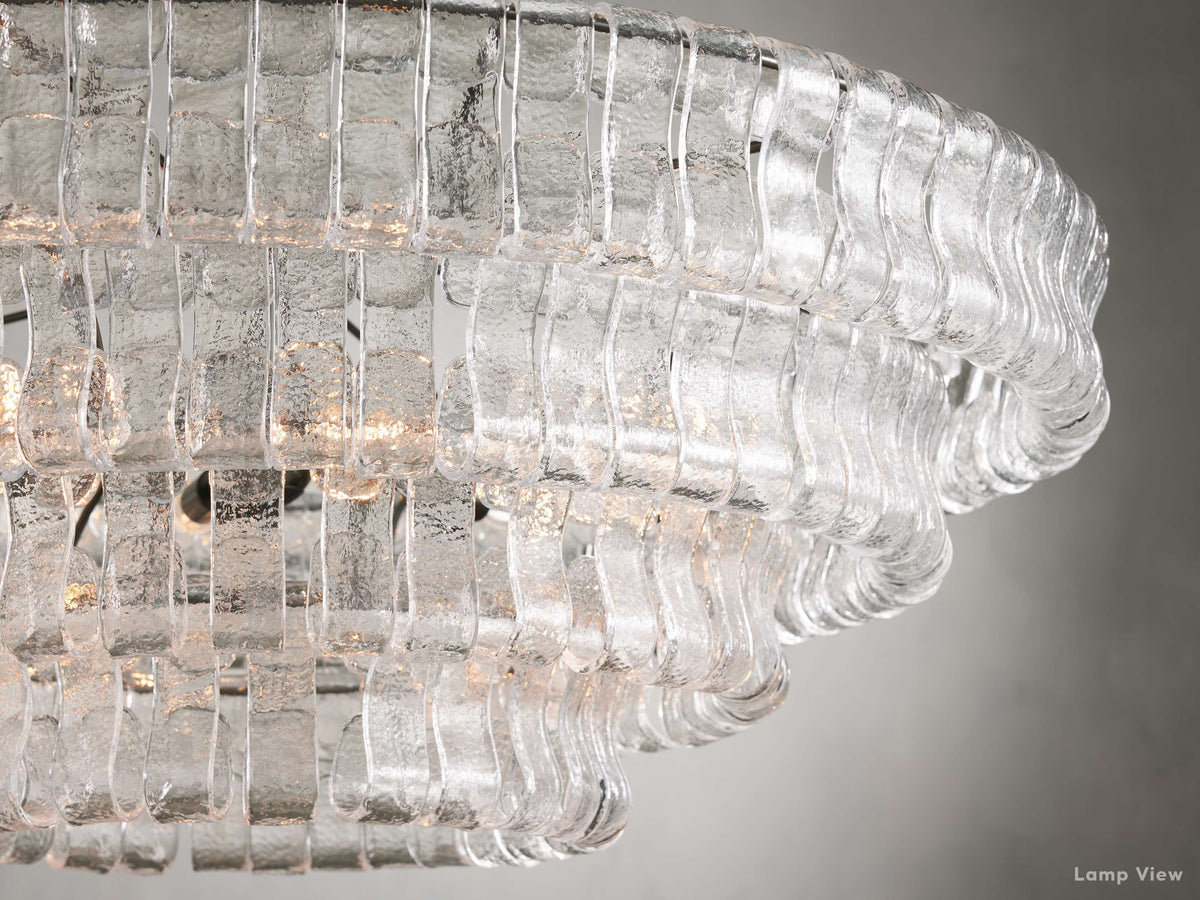 Ghiaccio Hooked Glass Round Chandelier