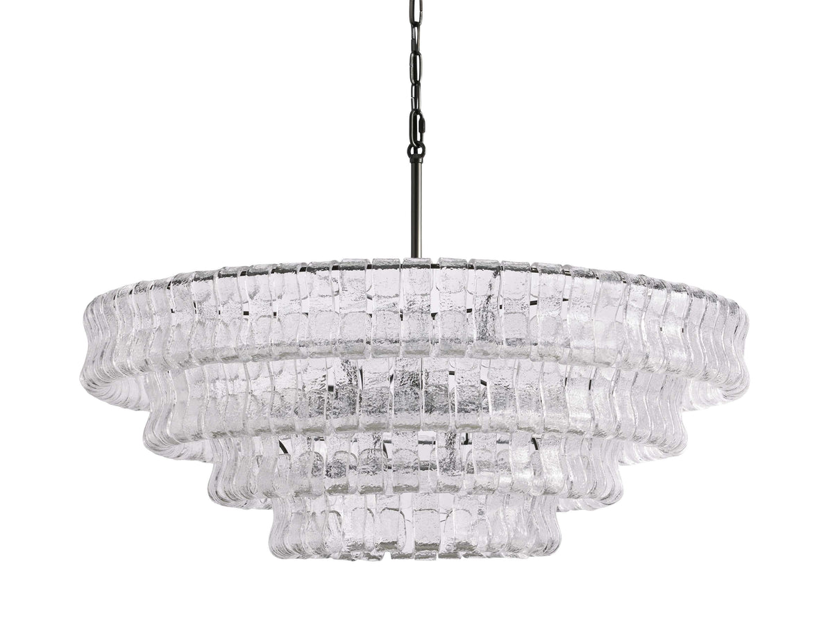 Ghiaccio Artisanal Glass Round Chandelier