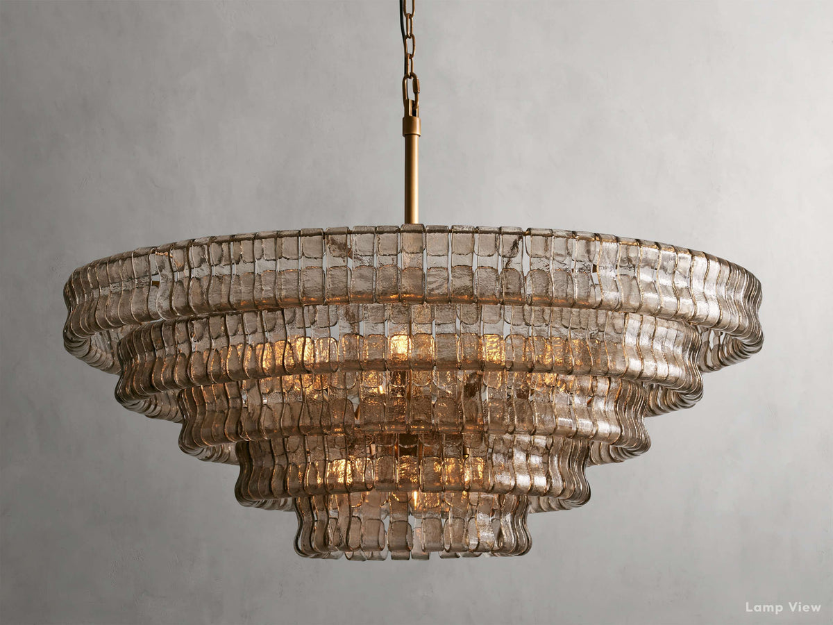 Ghiaccio Artisanal Glass Round Chandelier