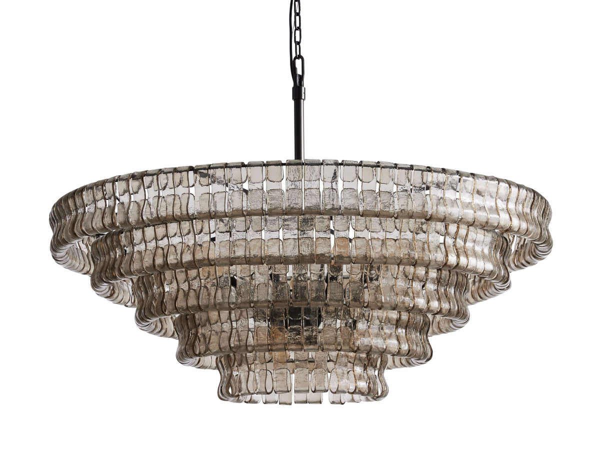 Ghiaccio Artisanal Glass Round Chandelier