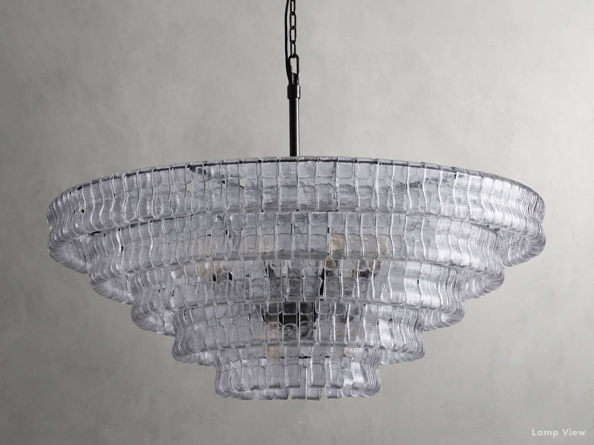 Ghiaccio Hooked Glass Round Chandelier