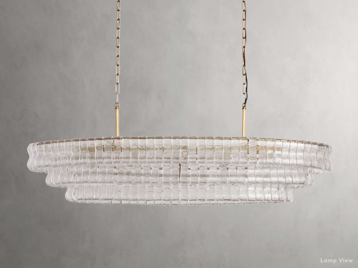 Ghiaccio Artisanal Glass Oval Chandelier