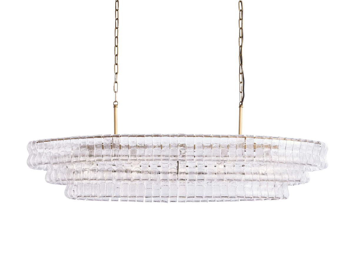 Ghiaccio Artisanal Glass Oval Chandelier