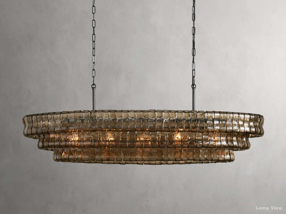 Ghiaccio Hooked Glass Oval Chandelier