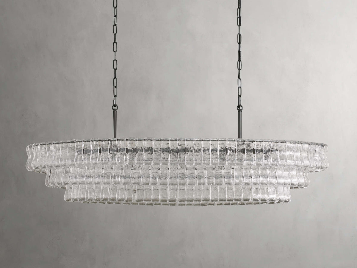 Ghiaccio Artisanal Glass Oval Chandelier