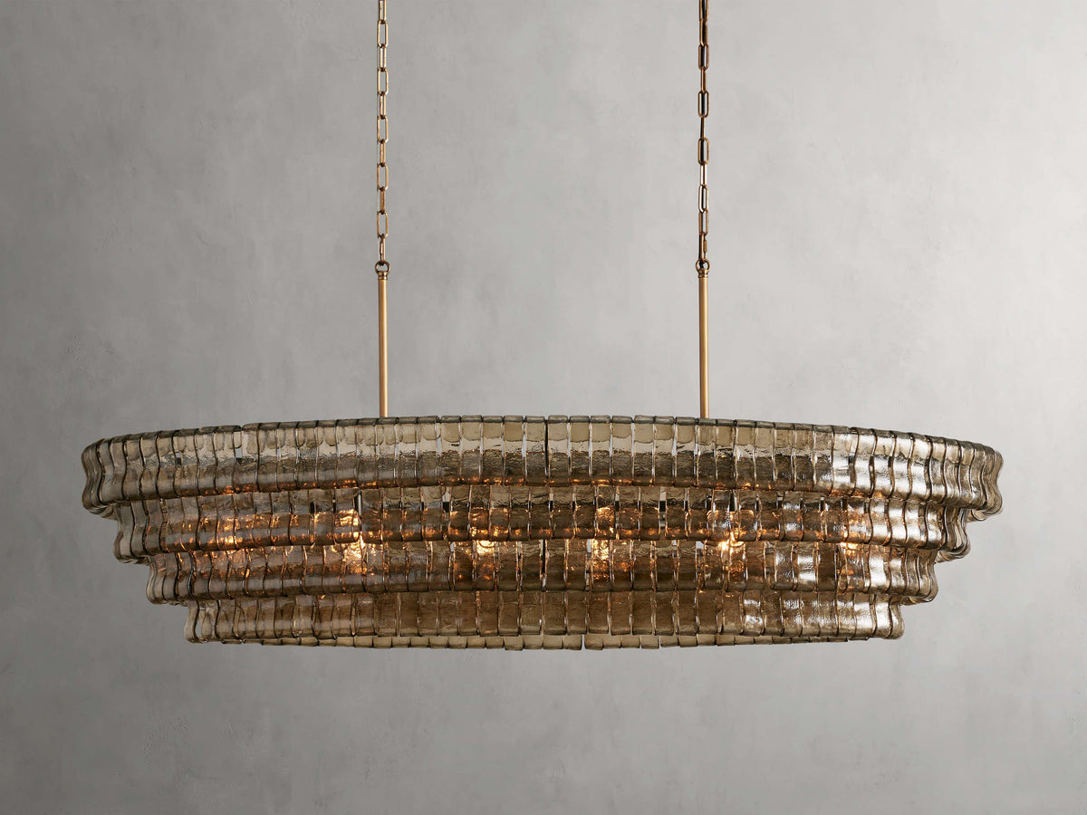 Ghiaccio Artisanal Glass Oval Chandelier