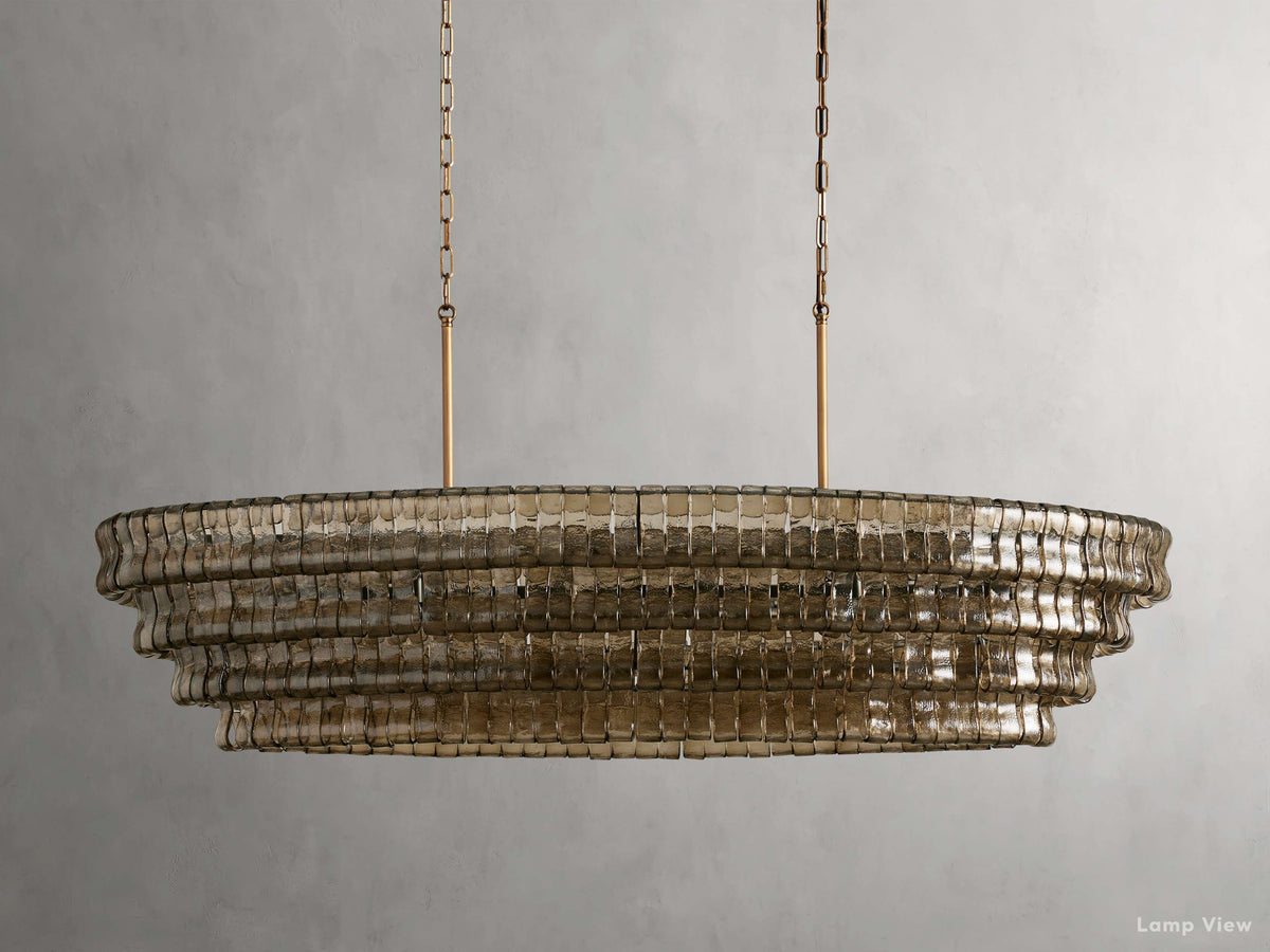 Ghiaccio Artisanal Glass Oval Chandelier