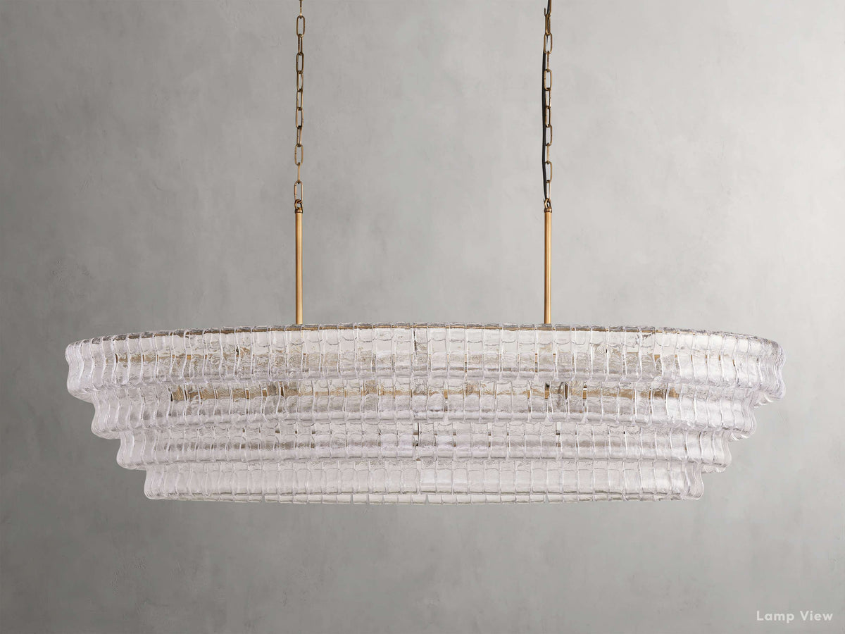 Ghiaccio Hooked Glass Oval Chandelier