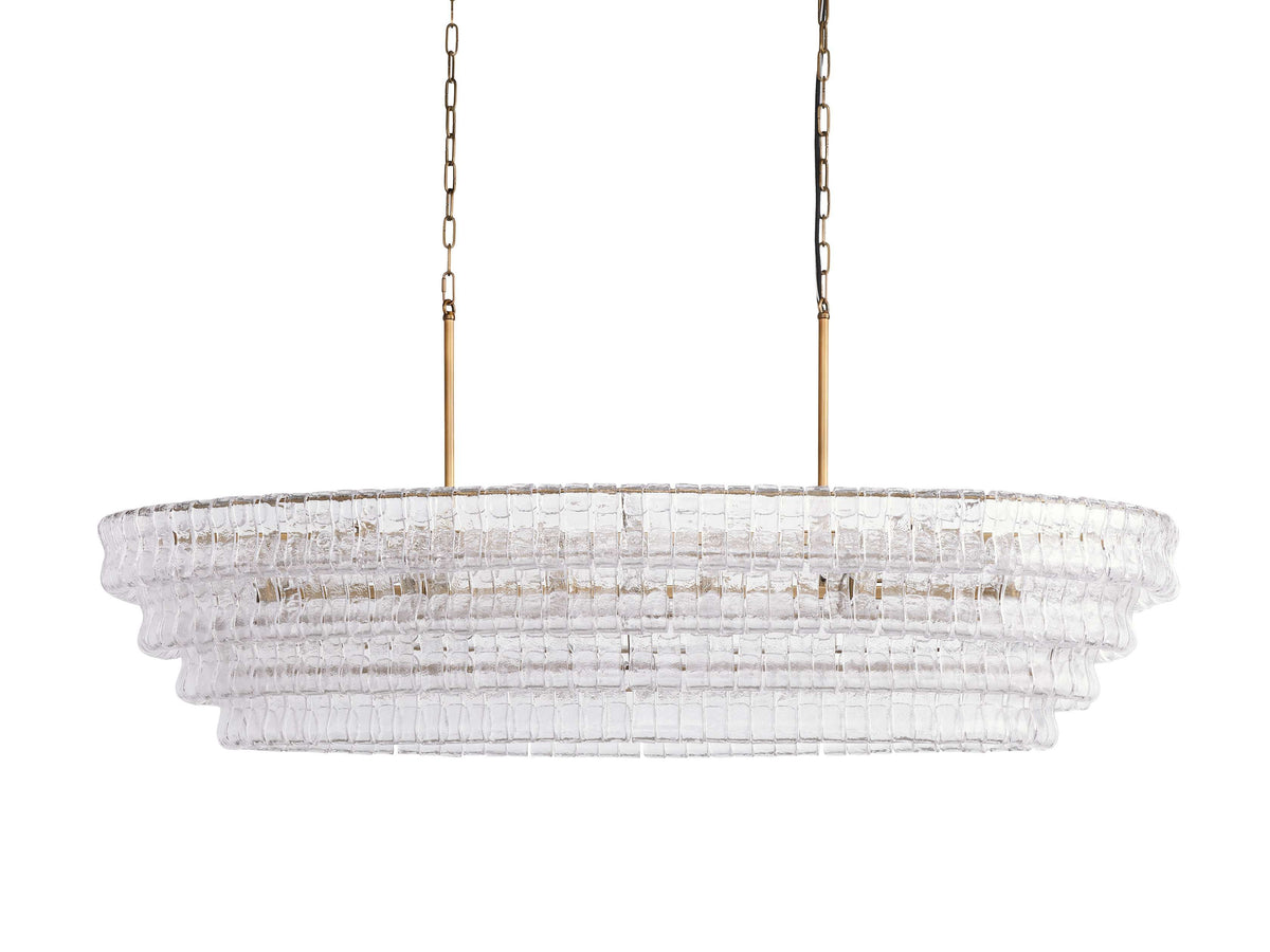 Ghiaccio Hooked Glass Oval Chandelier