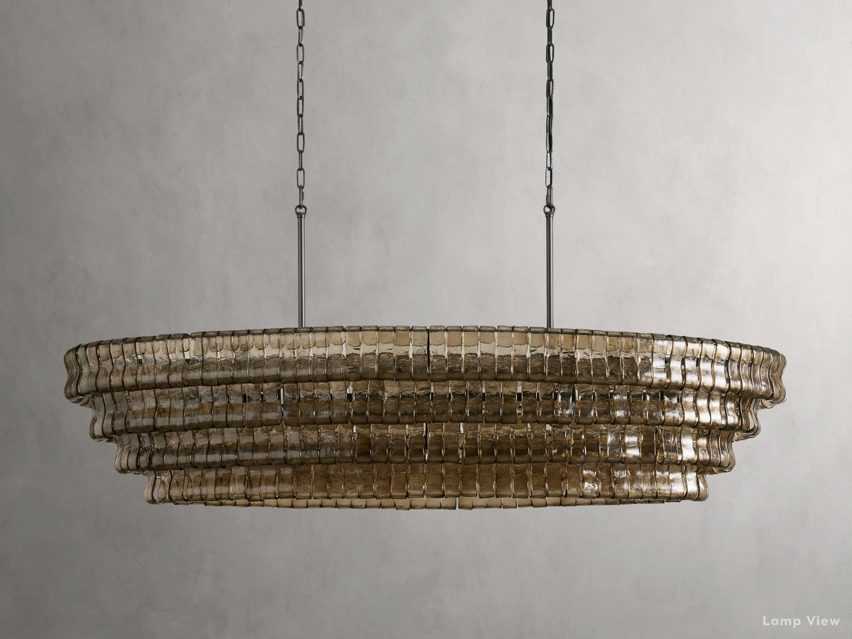 Ghiaccio Artisanal Glass Oval Chandelier