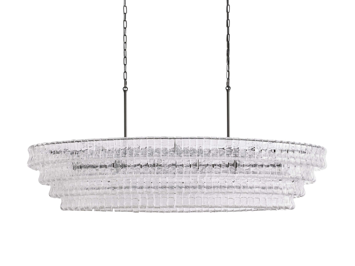 Ghiaccio Artisanal Glass Oval Chandelier