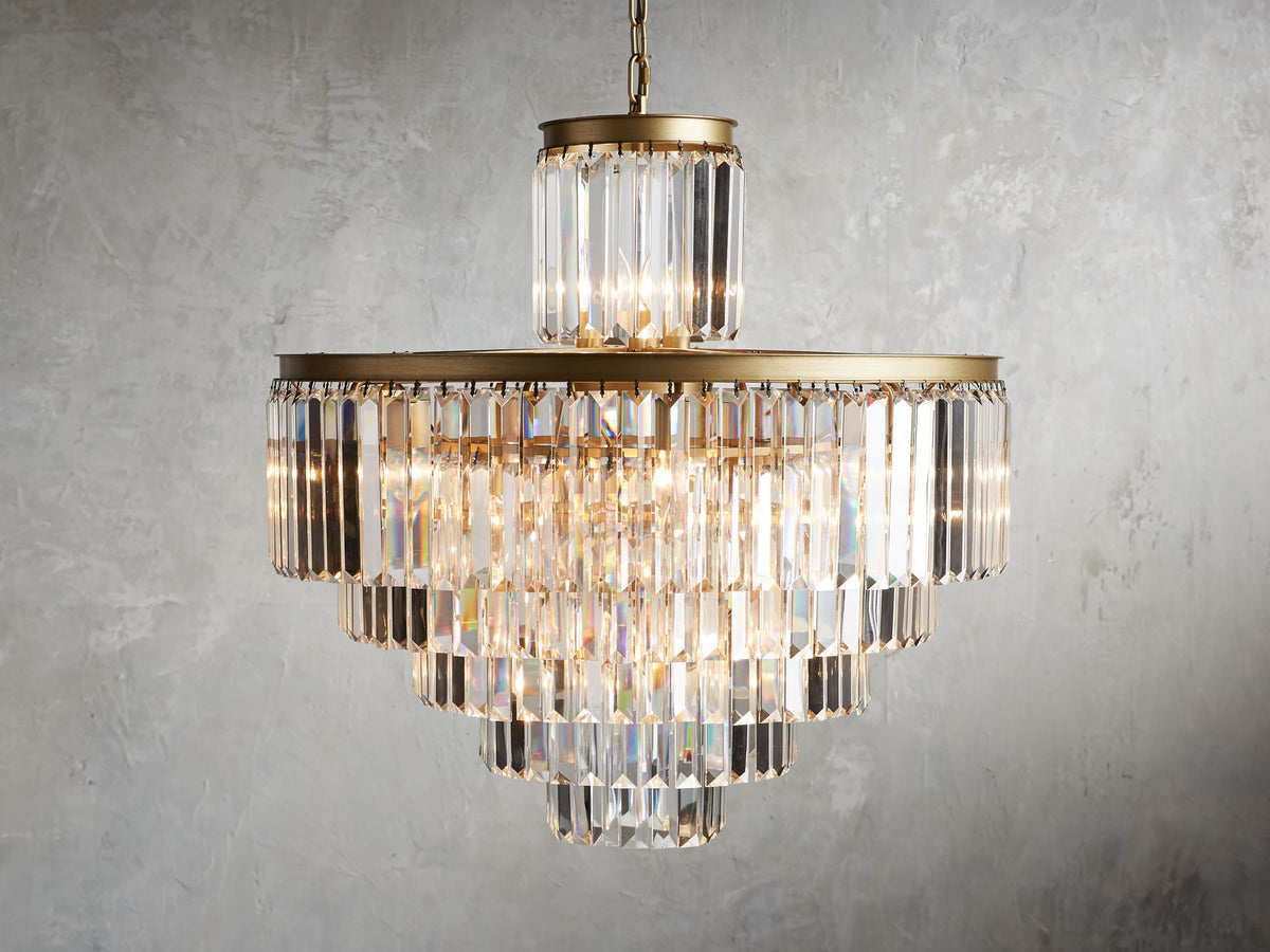Leyland Clear Crystal Tiered Chandelier