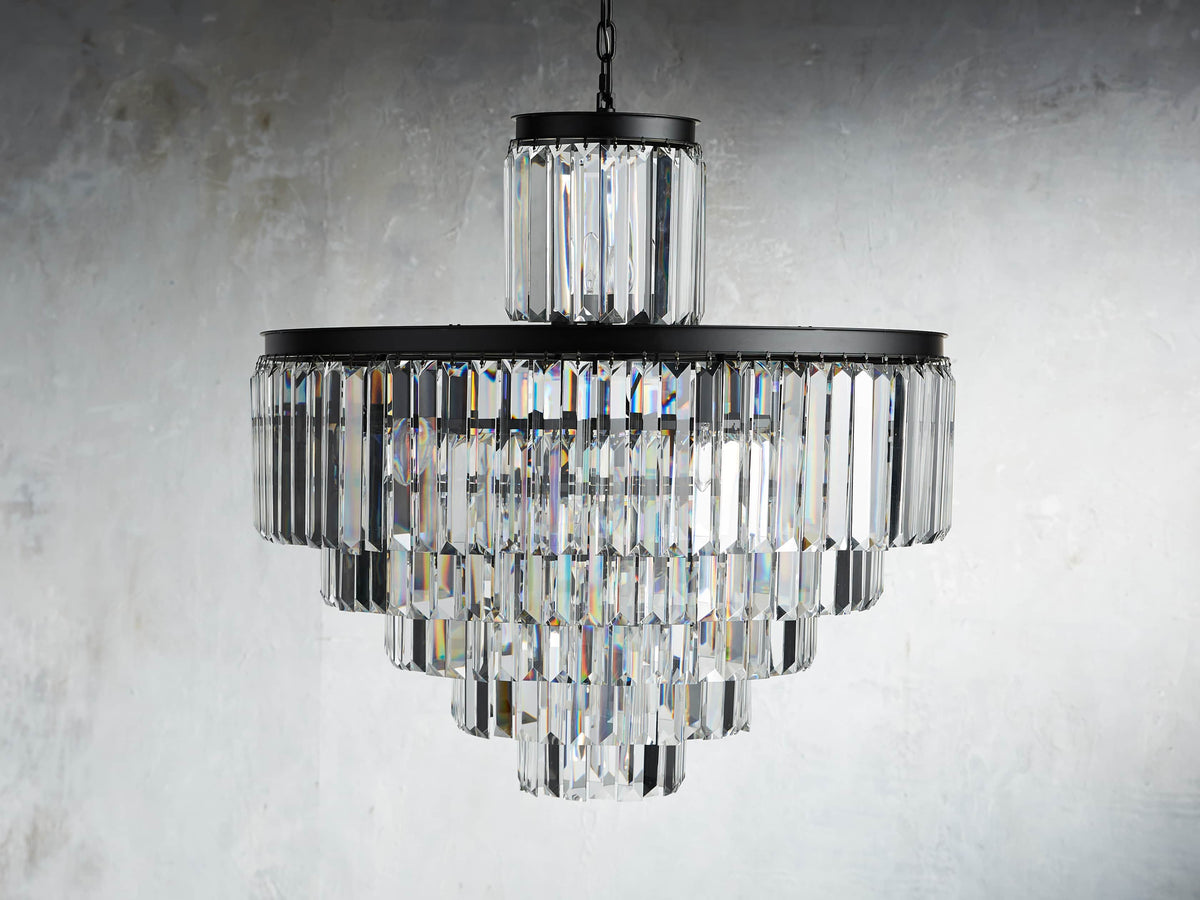 Leyland Clear Crystal Tiered Chandelier