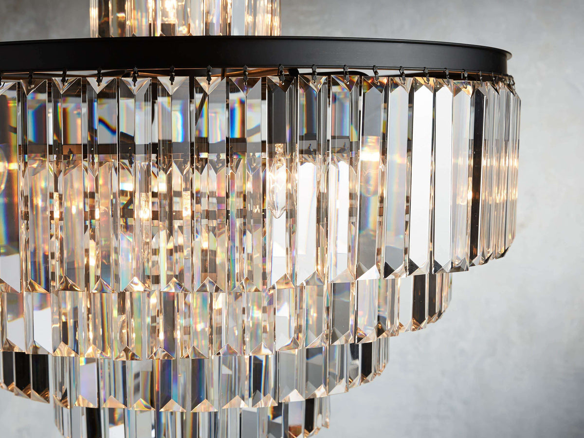 Leyland Clear Crystal Tiered Chandelier