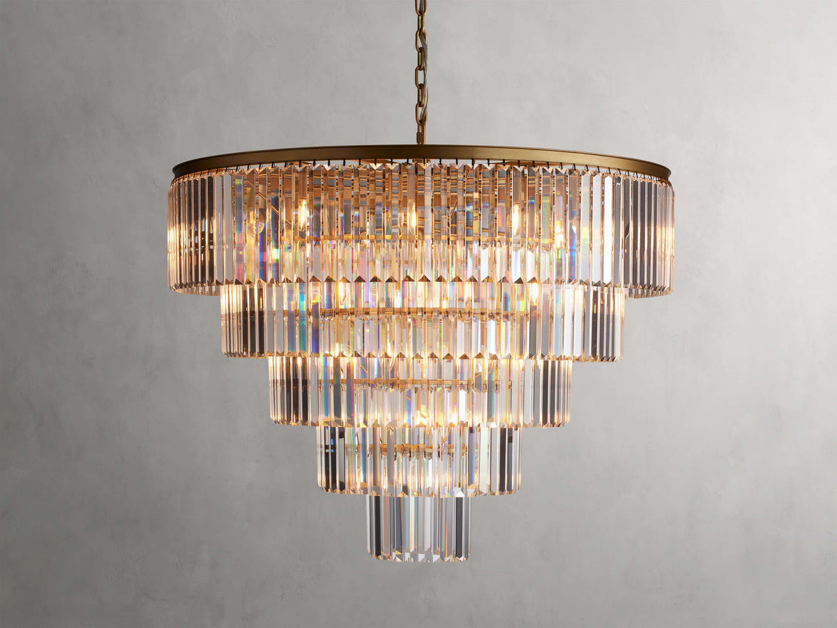 Leyland Clear Crystal Tiered Round Chandelier