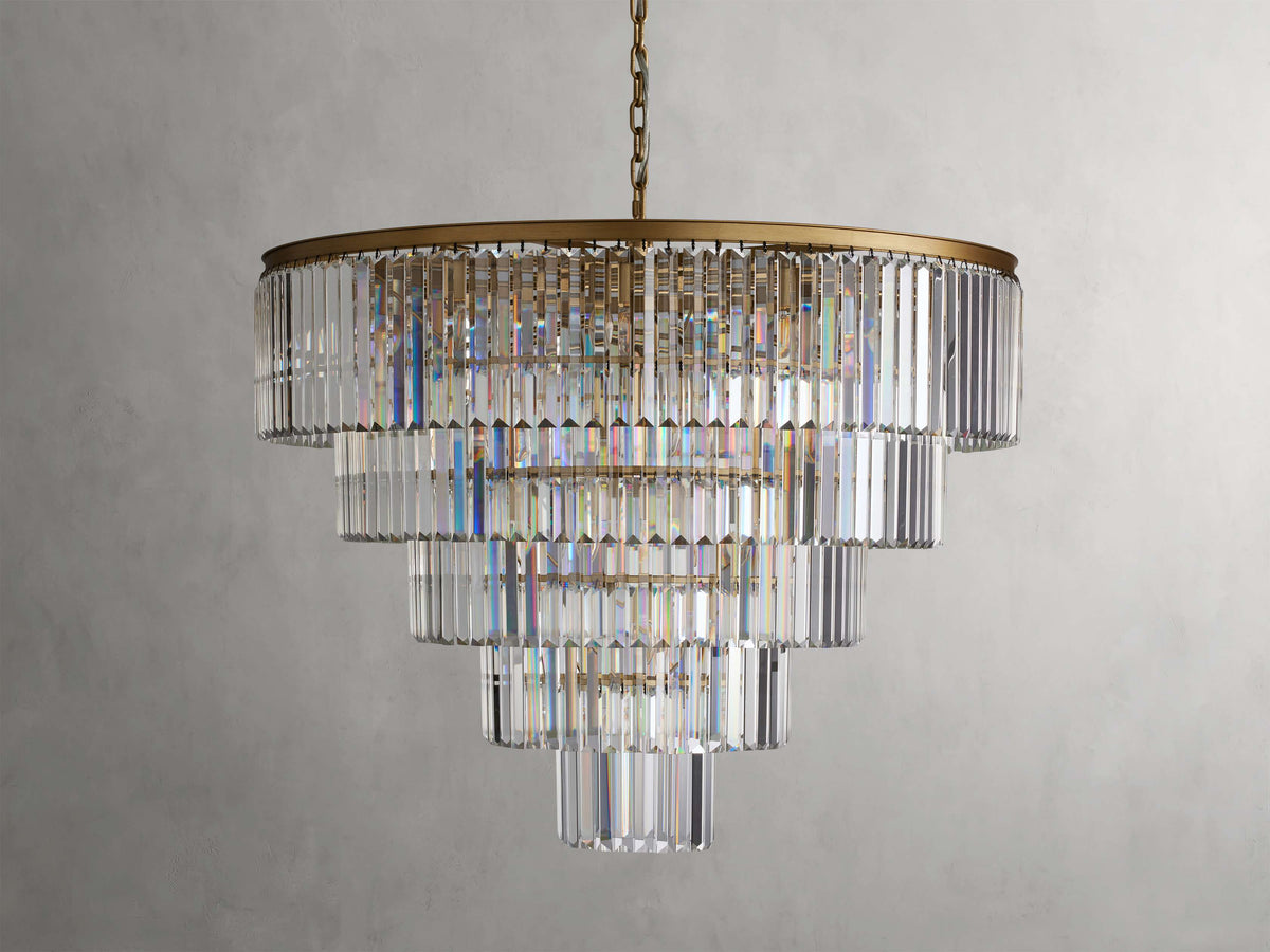 Leyland Clear Crystal Tiered Round Chandelier
