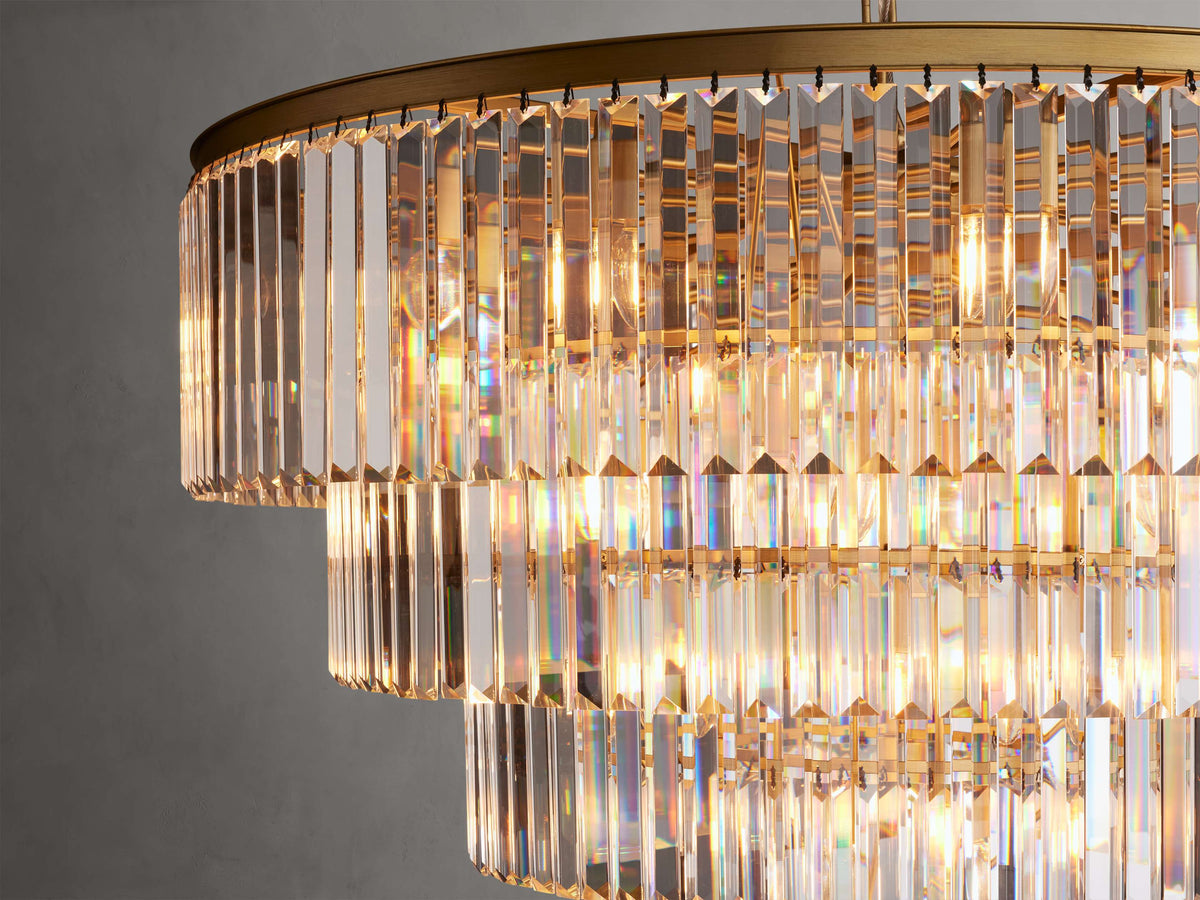 Leyland Clear Crystal Tiered Round Chandelier