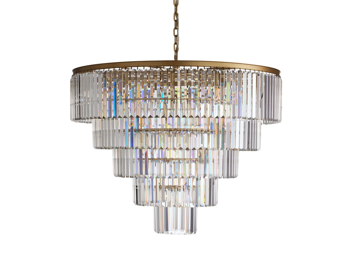 Leyland Clear Crystal Tiered Round Chandelier