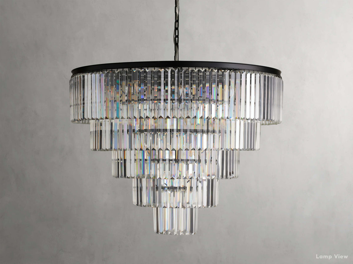 Leyland Clear Crystal Tiered Round Chandelier