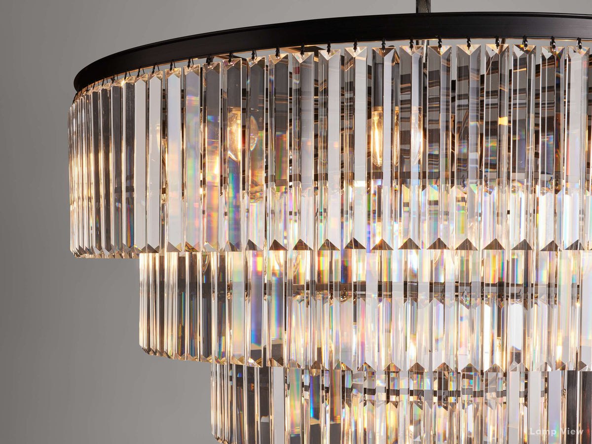 Leyland Clear Crystal Tiered Round Chandelier